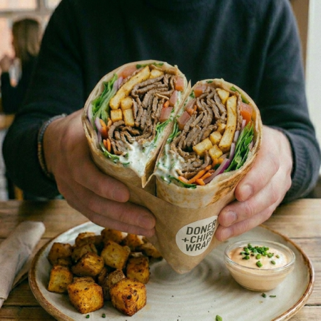 Doner + Chips Wrap